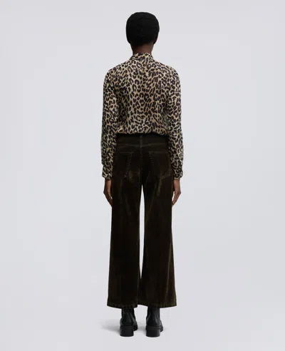 Aspesi Pantalone In Denim Floccato Delave - Militare In Black