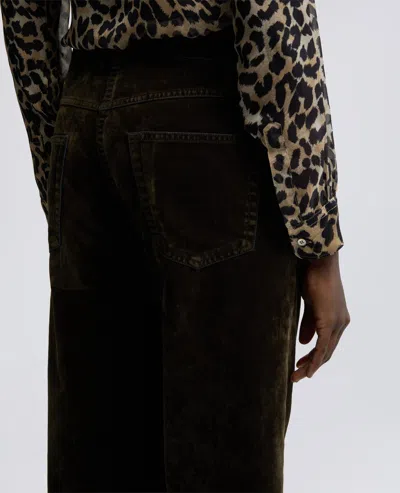 Aspesi Pantalone In Denim Floccato Delave - Militare In Black