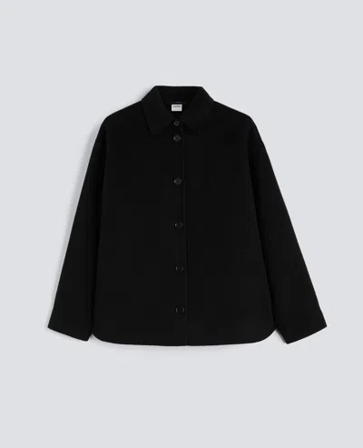 Aspesi Overshirt In Double Di Lana - Nero In Black