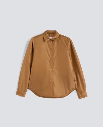 Aspesi Padded Snap-fastening Shirt In Brown