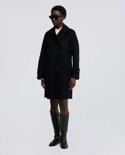 Aspesi Cappotto In Double Di Lana - Navy In Blue