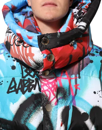 Pre-owned Dolce & Gabbana Multicolor Graffiti Hooded Sportswear Vest Men's Jacket ()