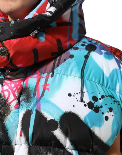 Pre-owned Dolce & Gabbana Multicolor Graffiti Hooded Sportswear Vest Men's Jacket ()
