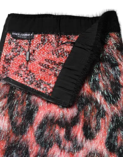 Dolce & Gabbana Multicolor Plush High Waist Mini Skirt In Black
