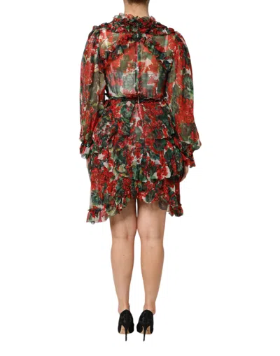 Dolce & Gabbana Multicolor Geranium A-line Knee Length Dress