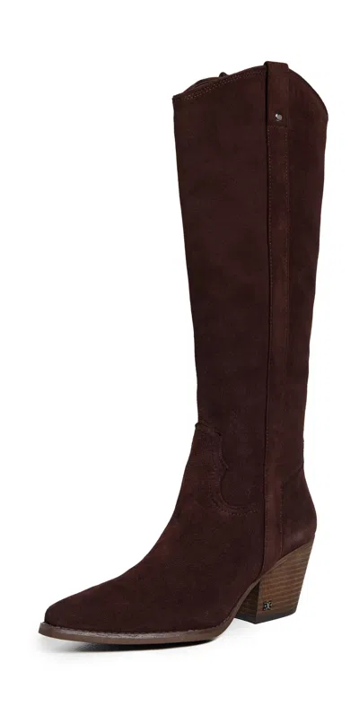 Sam Edelman Wyatt Boots Cafe Noir In Brown