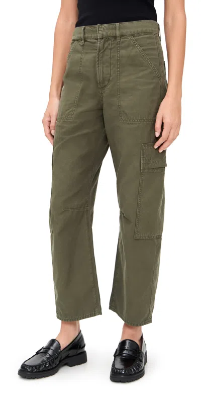 Citizen Of Humanity Marcelle Low-slung Cotton Cargo Pants In Green