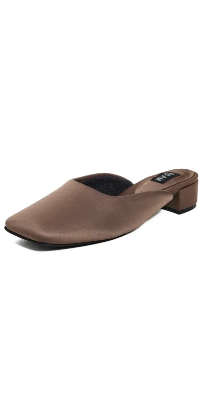 Roam Puffed Square Mules Taupe In Brown