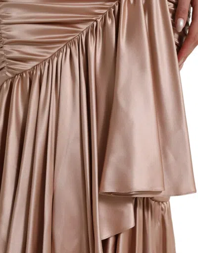 Pre-owned Dolce & Gabbana Pink Silk Stretch Sheath Mermaid Gown Women's Dress ()