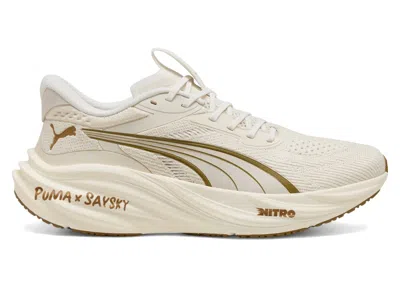 Pre-owned Puma Magnify Nitro 3 Saysky (women's) Sneakers In Warm White/honey Butter