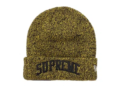 Pre-owned Supreme New Era Arc Logo Beanie In Yellow