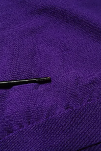 Pre-owned Dolce & Gabbana Purple Wool Knit V-neck Cardigan Women's Sweater ()