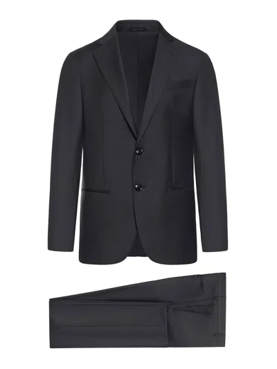 Giorgio Armani Tailored Wool And Cashmere Suit In Black