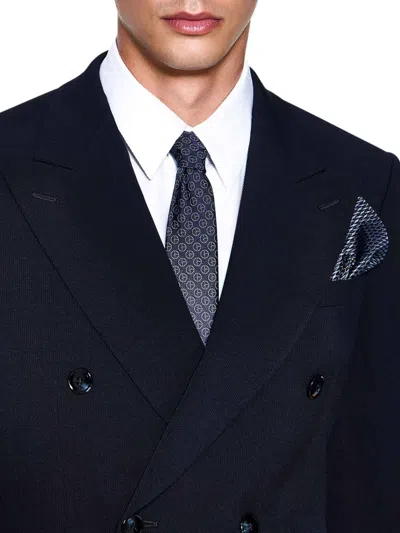 Giorgio Armani Royal Line Double Breasted Suit In Blue