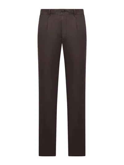 Incotex Tailored Cotton Trousers In Brown
