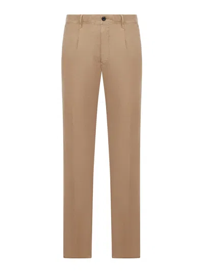 Incotex Tailored Cotton Trousers In Brown