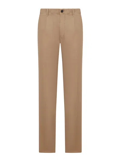 Incotex Tailored Cotton Trousers In Brown