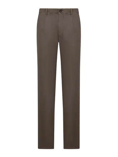Incotex Tailored Cotton Trousers In Brown