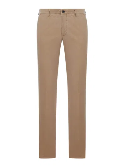 Incotex Tailored Cotton Trousers In Brown