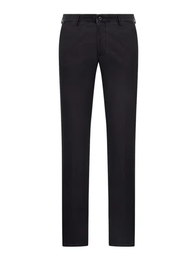 Incotex Tailored Cotton Trousers In Black