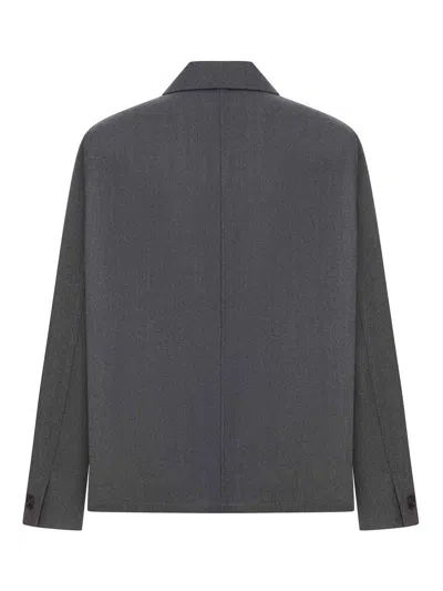 Incotex Wool Button-fastening Jacket In Gray