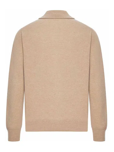 Lardini Wool Blend Jacket With Zip In Neutral