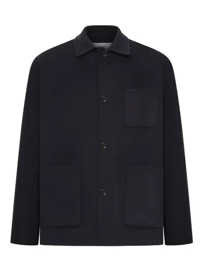 Lardini Virgin Wool Overshirt In Black