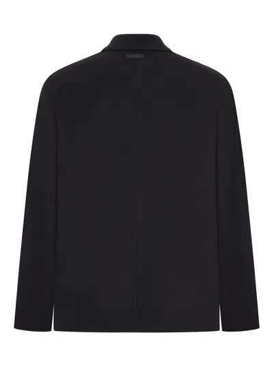 Lardini Virgin Wool Overshirt In Black