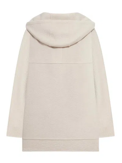 Max Mara Double Pure Cashmere Sweatshirt Coat In Neutral
