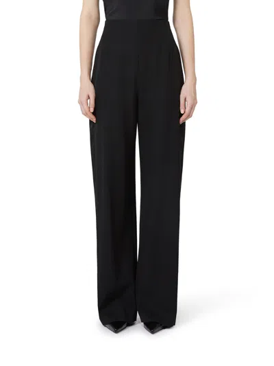 Max Mara Satire Trousers In Wool Gabardine In Blue
