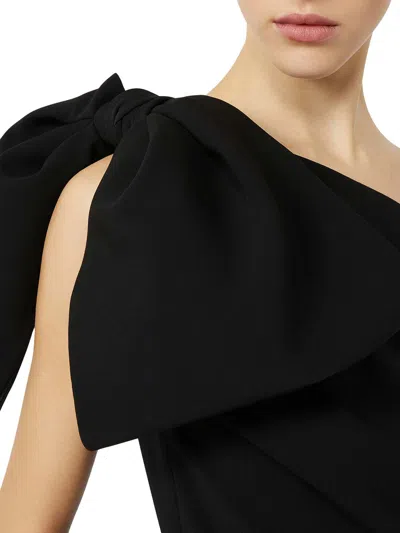 Max Mara One-shoulder Short Jumpsuit In Black Cady In Black