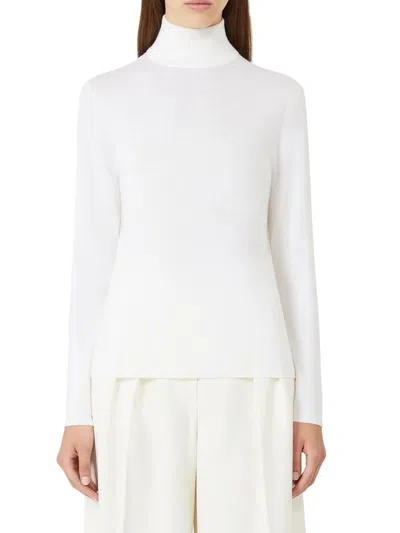 Max Mara Meana Cashmere Turtleneck In White