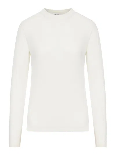 Max Mara Marica Sweater In Lightweight Cashmere Yarn In White