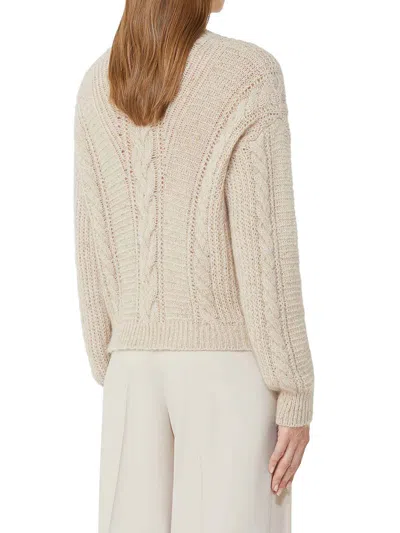 Max Mara Studio Boxy Sweater In Blended Alpaca In Neutral