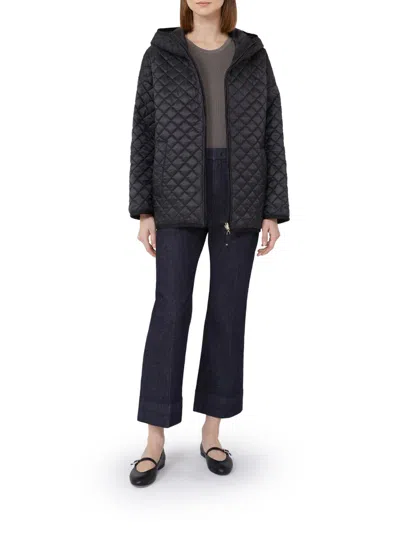 Max Mara The Cube 'leo' Black Quilted Short Down Jacket In Black