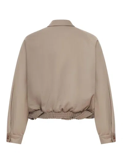 Magliano Cropped Jacket With Woven Elastic In Brown