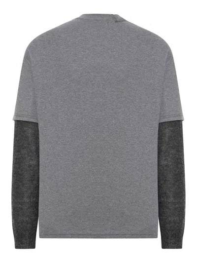 Magliano Double-sleeved Cotton Trauma T-shirt In Gray
