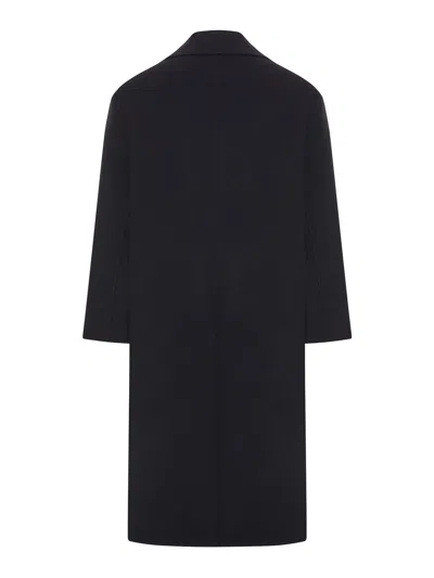 Hevo Double-breasted Wool Coat In Black