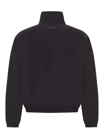 Fear Of God Nylon Zip-up Sweatshirt In Black