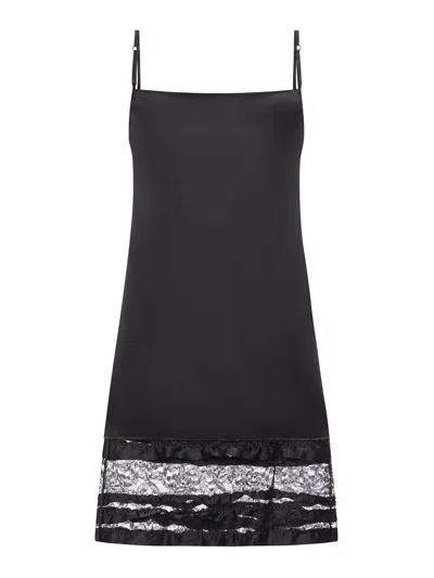 Niccolò Pasqualetti Lace-panel Slip Dress In Black