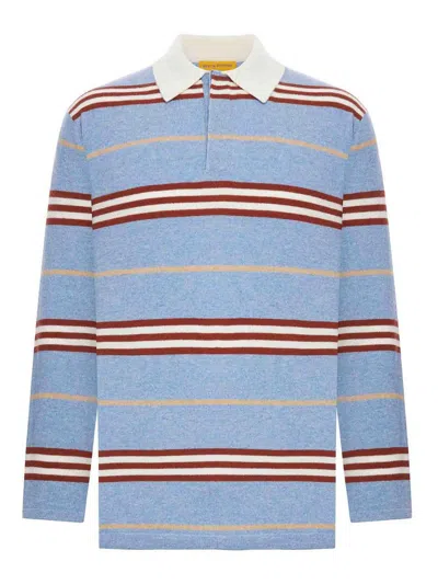 Guest In Residence Striped Polo In Blue