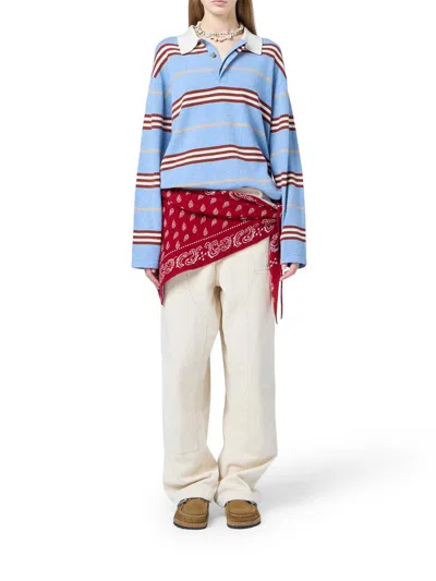 Guest In Residence Striped Polo In Blue