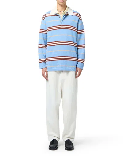 Guest In Residence Striped Polo In Blue
