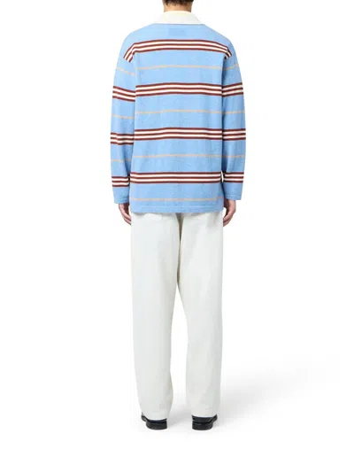 Guest In Residence Striped Polo In Blue