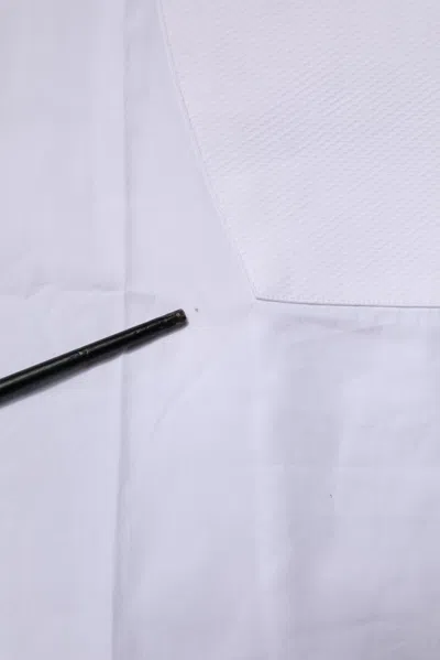 Pre-owned Dolce & Gabbana White Bib Cotton Poplin Gold Formal Men's Shirt ()