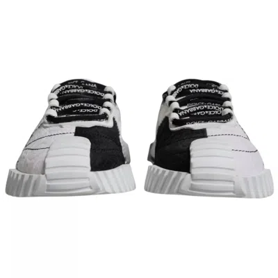 Pre-owned Dolce & Gabbana White Black Low Top Ns1 Sneakers Women's Shoes () In Multi