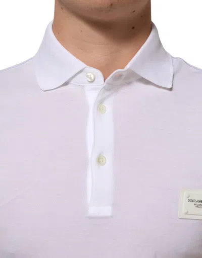 Pre-owned Dolce & Gabbana White Collared Short Sleeves Polo Men's T-shirt ()