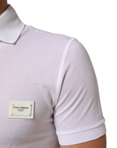 Pre-owned Dolce & Gabbana White Collared Short Sleeves Polo Men's T-shirt ()