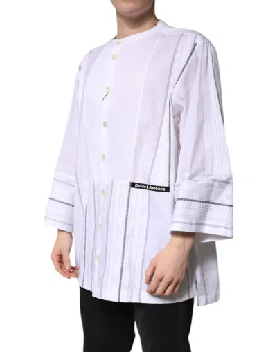 Pre-owned Dolce & Gabbana White Cotton Button Down Long Sleeves Men's Shirt ()