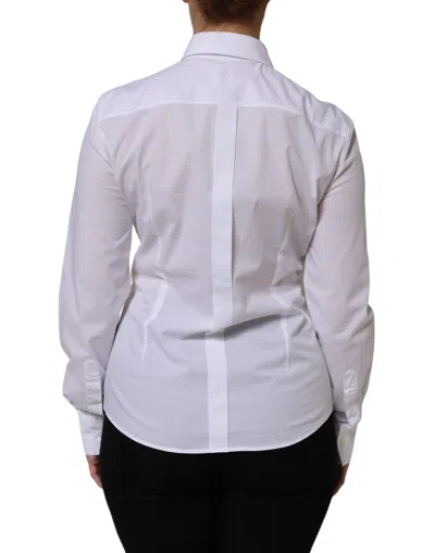 Pre-owned Dolce & Gabbana White Cotton Collared Dress Formal Shirt  Women's Top ()